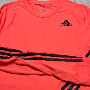 Adidas Men's Bright Coral Long Sleeve Tee